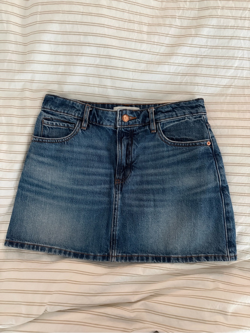 Zara Blue Washed Denim Mini Skirt
